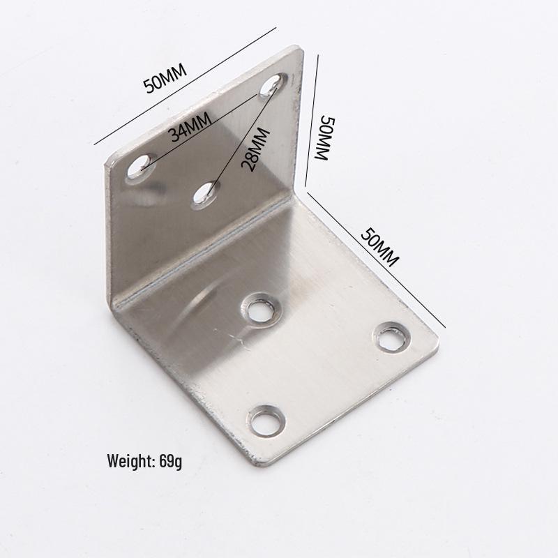 90° L-Shaped Stainless Steel Angle Bracket for Furniture and Shelves
