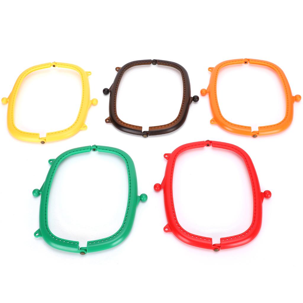 5Pcs Purse Frame Semicircle Candy Colors Curved Plastic DIY Bag Accessories 16cm