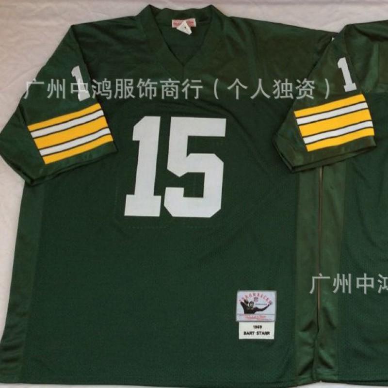 Vintage Green Bay Packers NFL Football Jersey Short Sleeve Retro Style Embroidered Team Apparel
