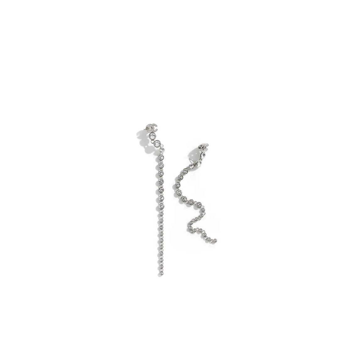 

Chanel 23SS Fashion Elegant Metal And Rhinestone Earrings Women Earrings Silver ABA627-B10756-NN587 Box+Padding Board,Silver