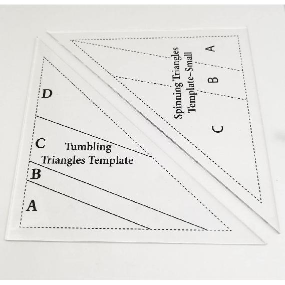 

HONEYSEW Tumbling Triangles Template and Small Spinning Triangles Templates Set Quilting Tool for Fabric Cutting Quilting Template Stencil