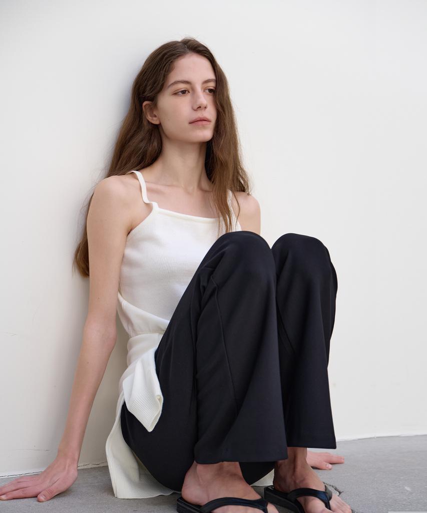 BUT'TON Deep V-Neck Knit Set (Ivory)