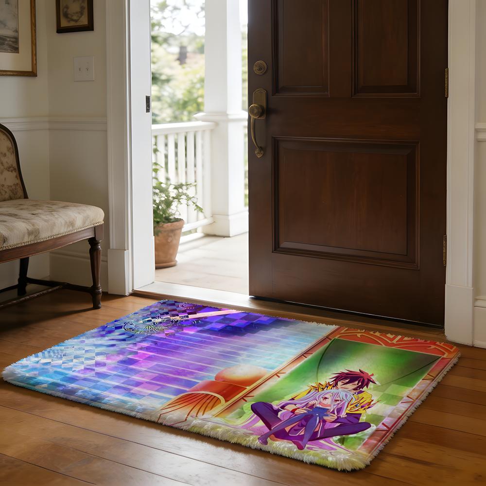 No Game No Life Anime Floor Mat Soft Flannel Absorbent Mat Non-Slip Rug Home Bedroom Bathroom