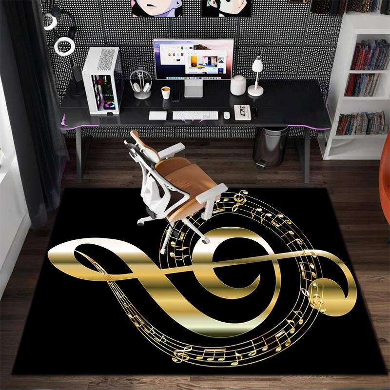 1Pc Musical symbols Printed circular carpet, home door mat, outdoor travel protection carpet A15