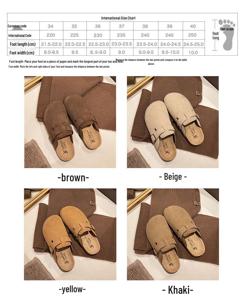 2025 Versatile Unisex Birkenstock Retro Closed-Toe Cork Sole Sandals with Thick Sole and One Strap