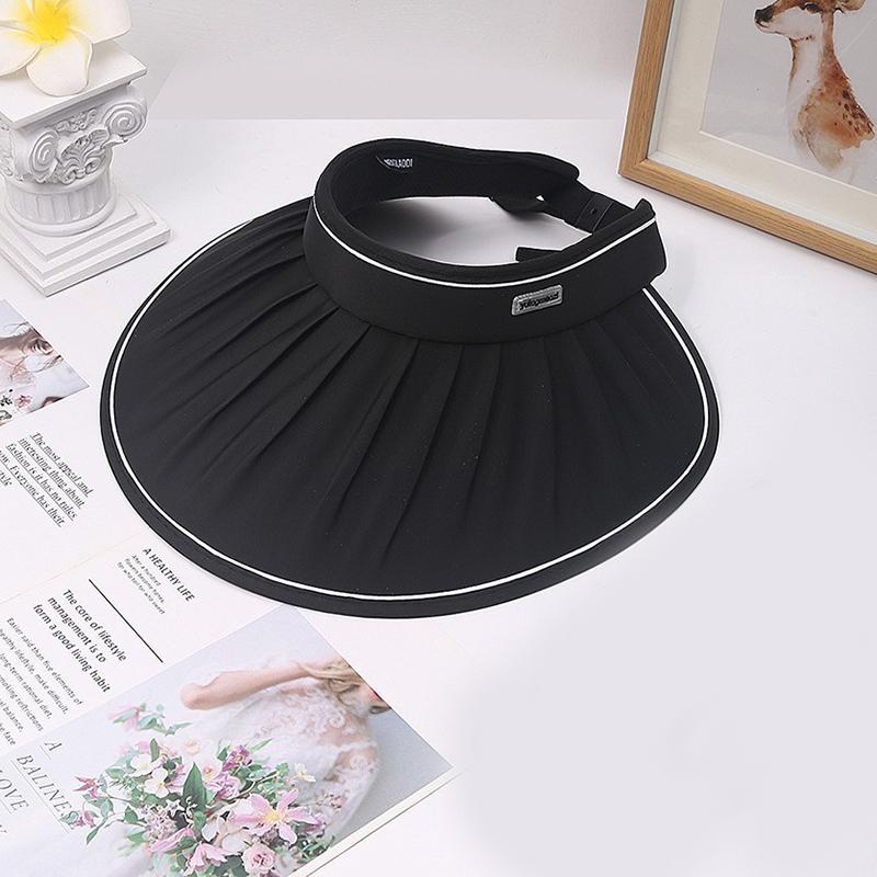 2026 Women'S Summer Large Brim Open Empty Top Sun Hat Upf 50+ Foldable Sunshade Hat Uv Protect Sun Protection Sun Cap