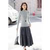 MOCANA Korean Retro Plaid A-line Midi Skirt