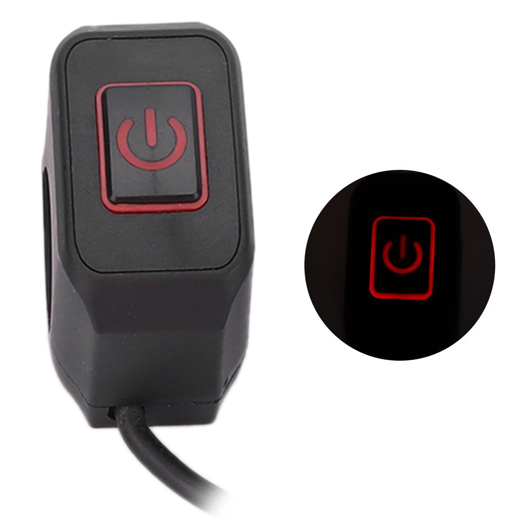 22mm Motorcycle Handlebar Switch Control Button Waterproof Universal for HeadlightRed