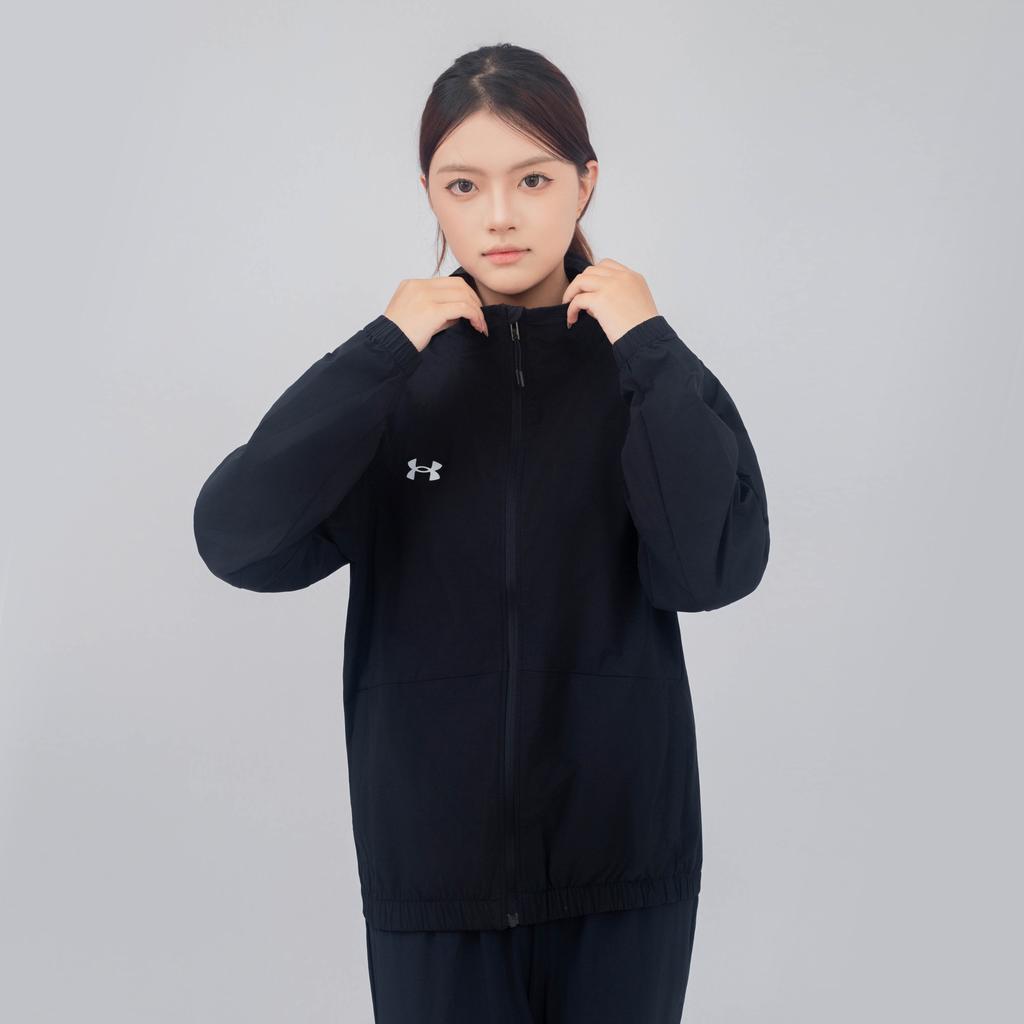 Under Armour Solid Color Windbreaker Zip-Up Hoodie Jacket Unisex Jackets Black 24500401-001