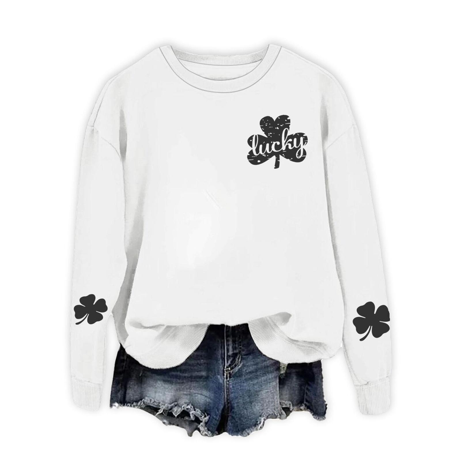 Женская повседневная толстовка с принтом и круглым вырезом XL белый