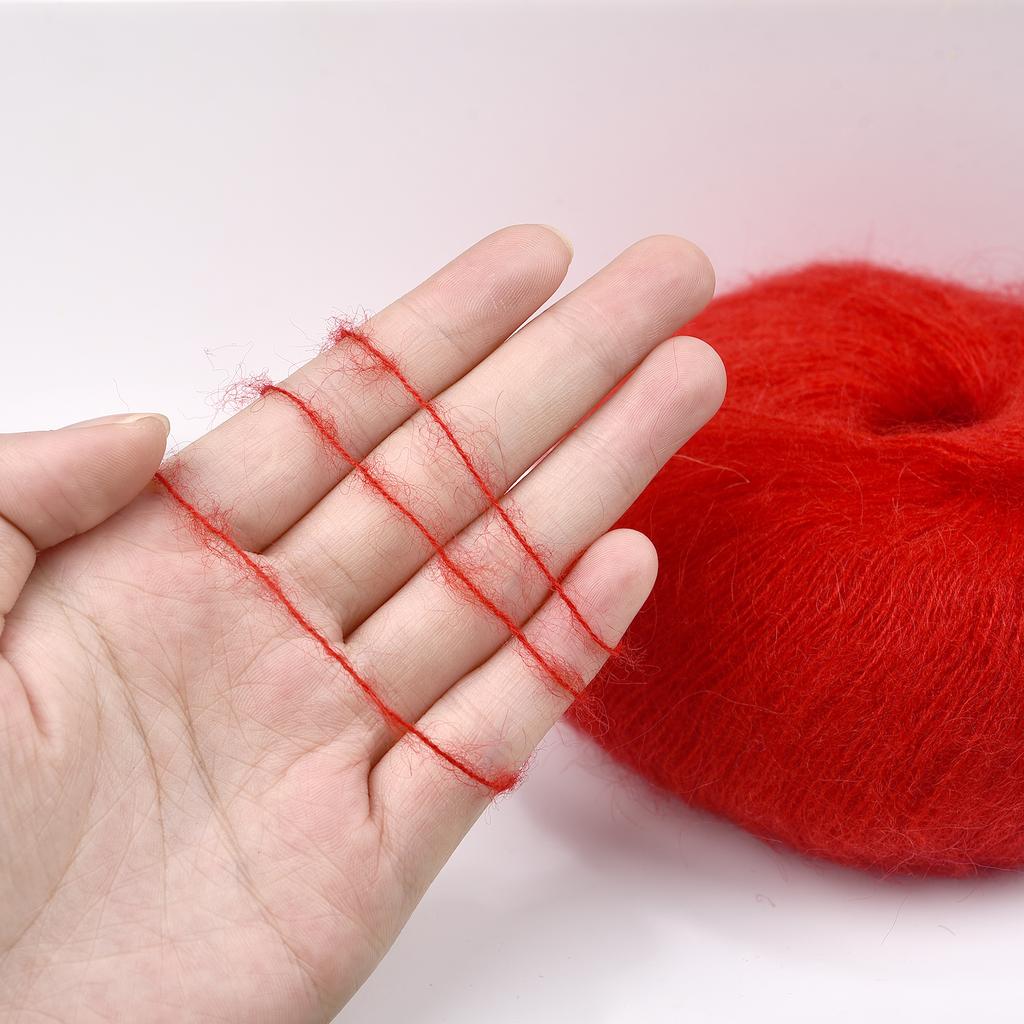 25g/Roll Soft Wool Knitting Cashmere Long Thin Yarn Roll Mohair Yarn DIY Hand Crochet Soft Mohair Cashmere Wool Knitting Yarn
