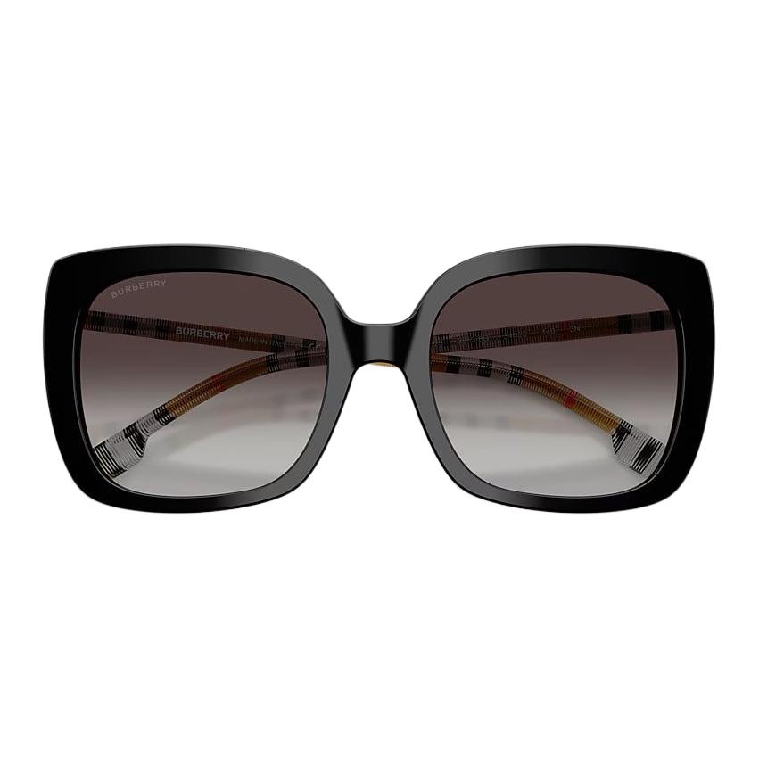 Burberry 4323F New Striped Series Elegant Vacation Style Fashion Square Sunglasses Women sunglasses Black BE-S-4323F-38538G