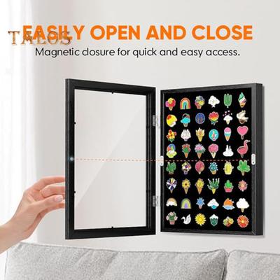 Vitrine d'Épingles en Émail Grande Capacité Anti-Poussière Facile à Installer Plateau de Table Noir Panneau d'Affichage d'Épingles Support d'Épingles en Émail à Suspendre au Mur