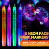 8-Color Set Neon UV Fluorescent Acrylic Paint Markers - Glow In the Dark Luminous Art Supplies for DIY