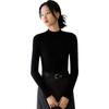 Women's Korean Style Wool Tencel Lyocell Base Layer Top with Semi-High Neck and Long Sleeves - Mia Biya Warm Underwear