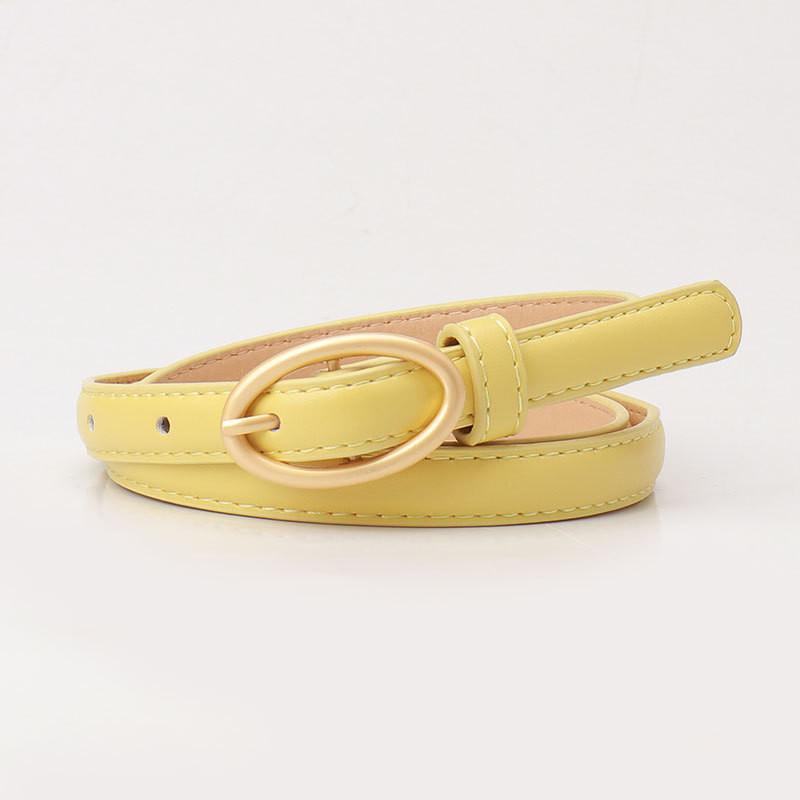 Ladies Slim Leather Belt With Pin Buckle For Korean Style Jeans And Casual Outfits