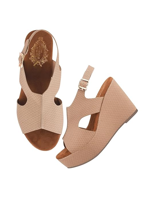 Shoetopia Women & Girls Peep Toe Wedges  Chic Lace-Up Straps | Comfortable Summer Footwear