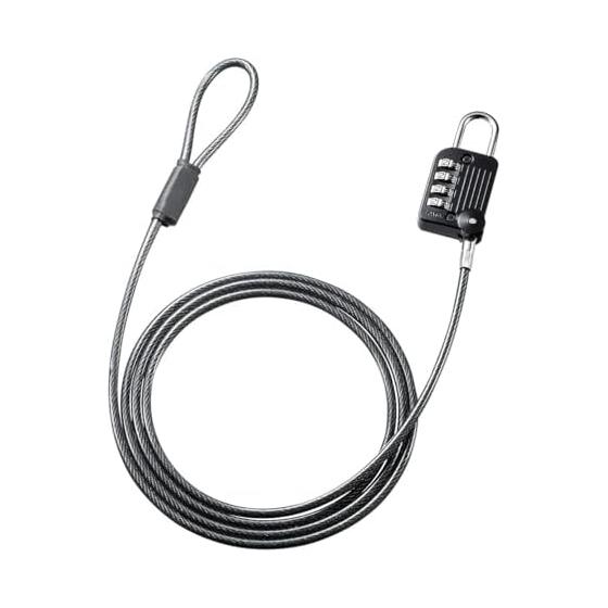 Sanwa Supply Проволока безопасности со встроенным кодовым замком (черный) SLE-32S
