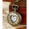 Exquisite Bronze Pocket Watch with Small Heart-shaped Spider Web Shell Watch Necklace, Small Pocket Watch, Gift Pocket Watch Pendant Pocket Watch