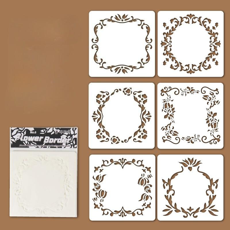 4/6pcs/set Floral Butterfly Stencil Templates for Scrapbook Wall Small Creative Design DIY Decor Stencils for Painting and Decor