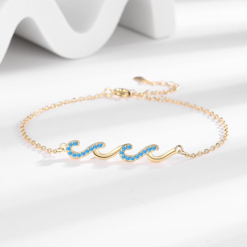 Elegantní evropský a americký diamantový vlnový náramek pro ženy - Všestranný, luxusní šperk nejvyšší kvality