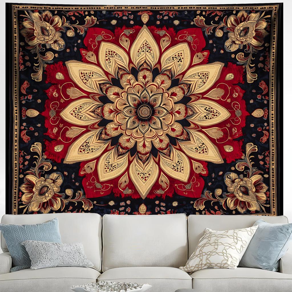 Bohemian Sun Moon Mandala Tapestry Tribal Ethnic Geometric Wall Hanging for Living Room Home Decor Wall Hanging Tapestry
