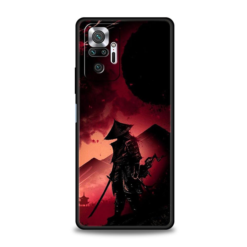 Painting Japan Samurai Art Phone Case For Xiaomi Redmi Note 14 13 5G 10 11 12 Pro Plus 4G 14C 13C 12C 10C Black Cover