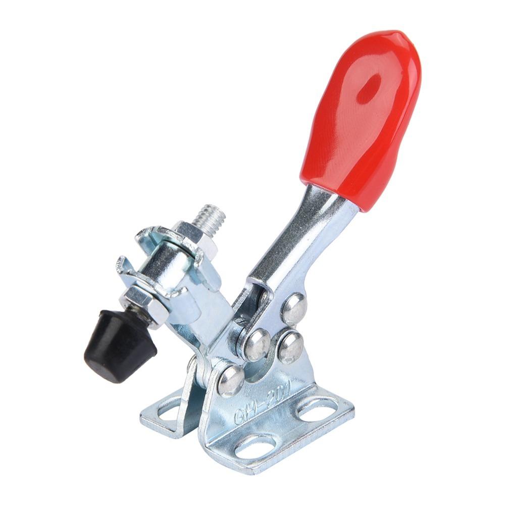 5 Pcs Silver Toggle Clamp Antislip Handle Vertical Type Clamp Quick Horizontal Clamp Hand Tool Use