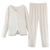 Women's Long-Sleeve Sea Island Velvet Pajamas Set - Winter Warm, Cute Style, Suitable for Outdoor Wear.
