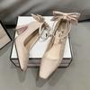 Fashion Women Pumps Bowknot Pointed Toe Stiletto Sexy 11cm Thin Ankle Strap High Heels Female Red Wedding Shoes Plus Size