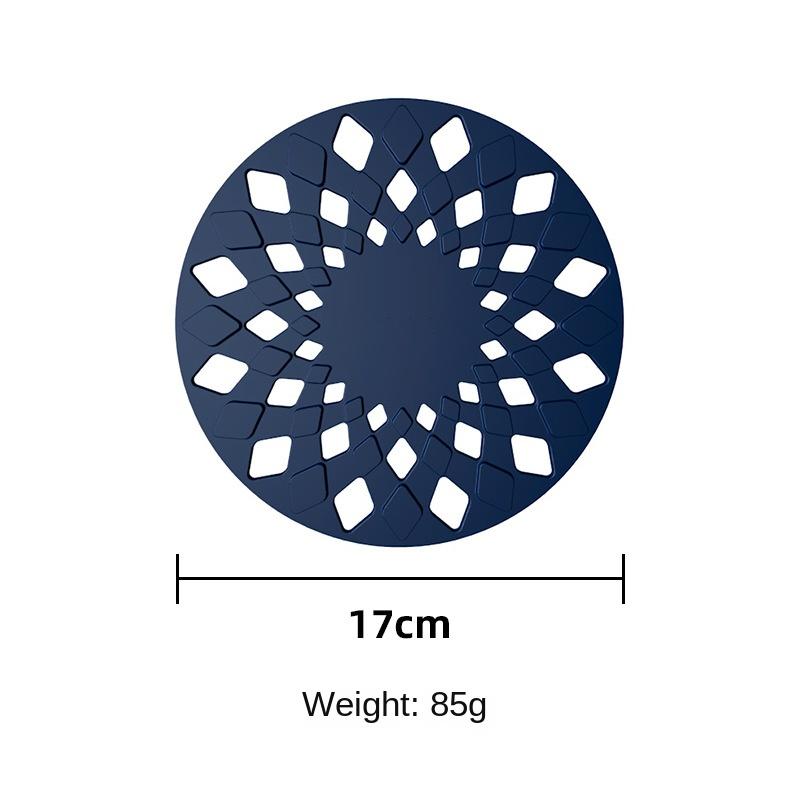 2 Pcs Lines Hollow Placemat Food Serving Table Mat Fletching Remover Vinyl Placemat for Round Table Hollow Out Silicone Placemat Safe Coaster Non-Slip