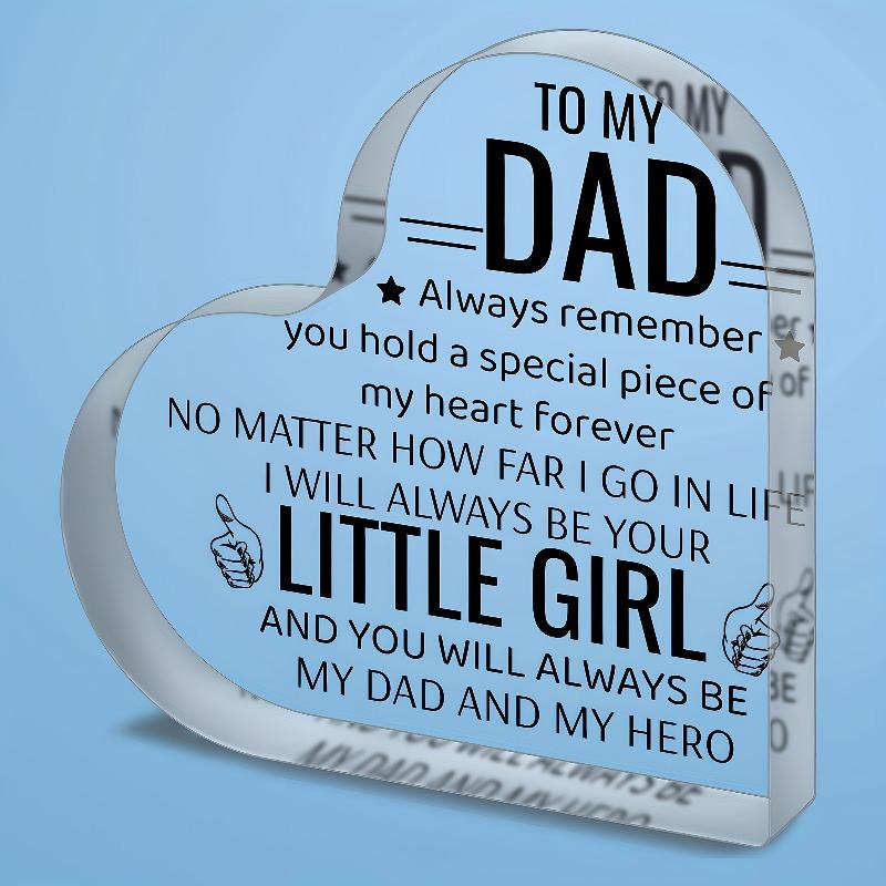 2D Flat Vintage Style Acrylic Heart Tabletop Decor, Father's Day Gift, Suitable for Wall Decoration, Porch, Room, Villa, Accents Home, Hallway, or Wor