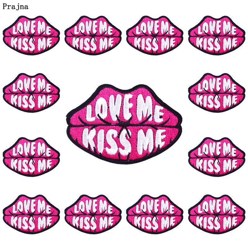 Prajna 10PCS Wholesale Letter Flower Patch Iron On Embroidered Patches For Clothing Cartoon Letter Pathes On Clothes Swing DIY