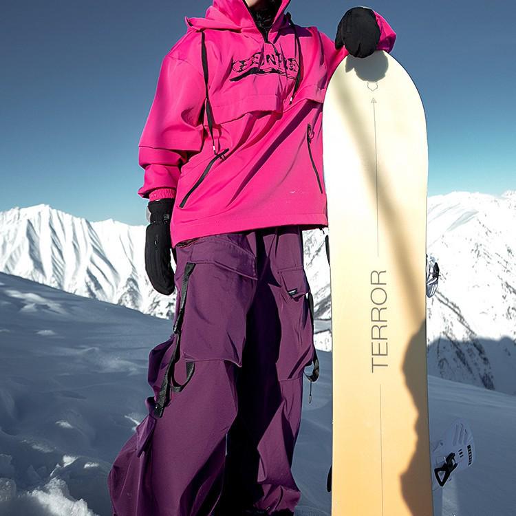 Unisex Winter-Skianzug-Set: Modische winddichte Jacke & Hose für Skiing auf Single-/Doppelbrett