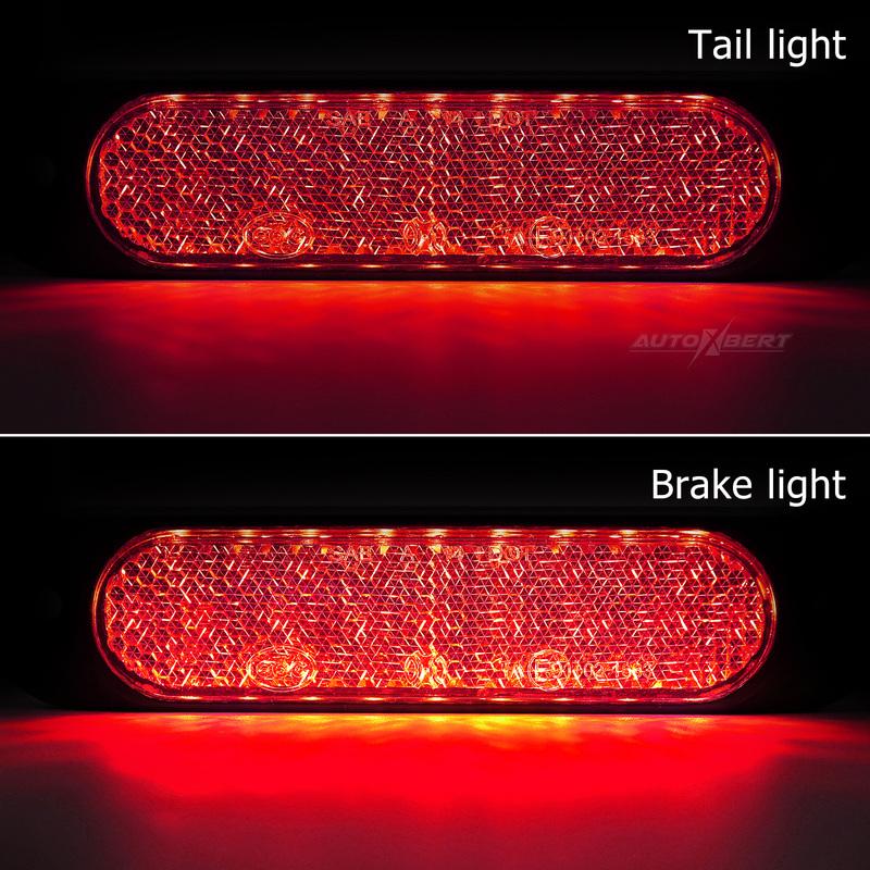 2pcs Universal LED 12V 24V Brake Stop Light Tail Driving Reflector ATV Off Road Motorcycle Signal Lamp Accessories Truck Trailer