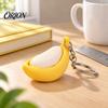 Cute Backpack Accessory Banana Fidget Clicker Keychain, 3D Printed Stress Relief Toy with Desktop for Focus Mechanical Switch, Sensory Teens