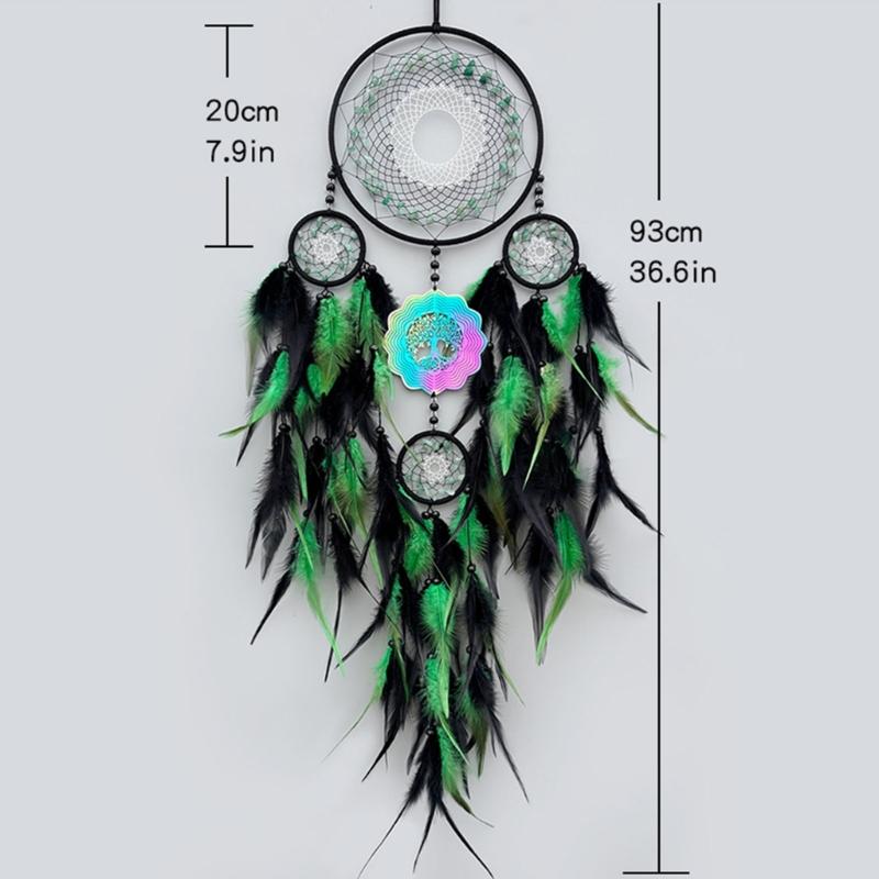 Handmade Dream Catcher Pendants 3D Wind Chimes Wall Hangings Ornament Home Decoration Wind Chimes Dream Catcher