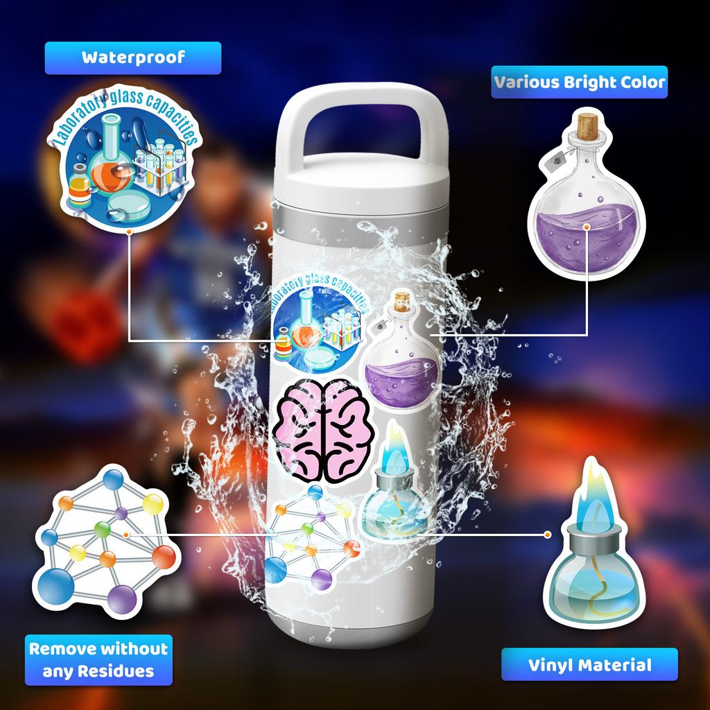 50 Graffiti Experiment Stickers Scooter Chemistry Skateboard Refrigerator Car Stickers Temu Stickers