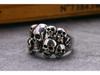 Jianjie Europäisch-Amerikanischer Totenkopfring: Dominanter Herren Retro Geisterkopf Schmuck