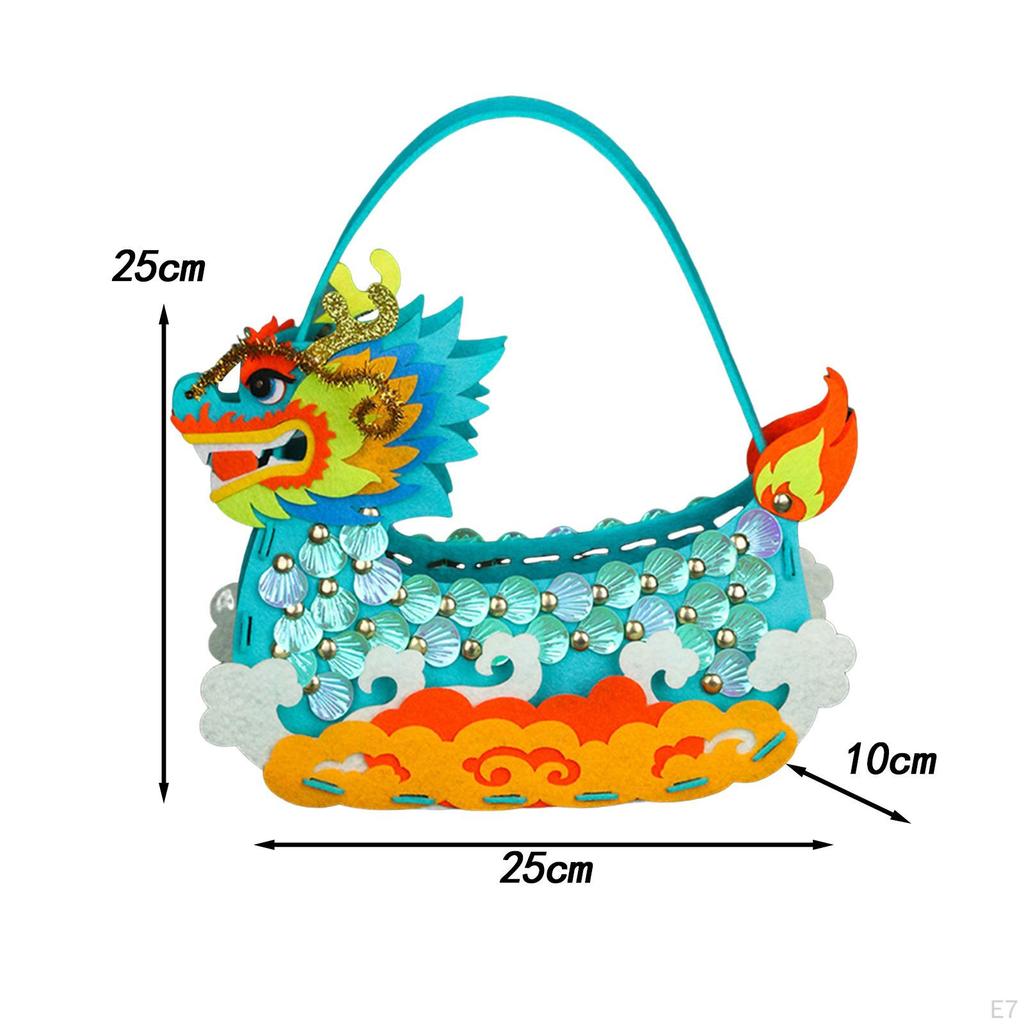 DIY Craft Kits Dragon Boat Festival Decor Educational Creative Non Woven Sewing Set Bag