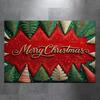Christmas Tree Print Area Rug, 2026 Holiday Decor Mat with Merry Christmas Design for Xmas Home Gift