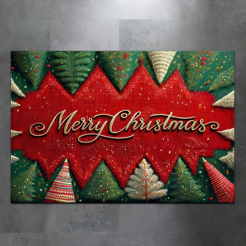 Christmas Tree Print Area Rug, 2026 Holiday Decor Mat with Merry Christmas Design for Xmas Home Gift