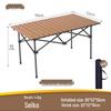 OEING Wood Grain Outdoor Folding Camping Table