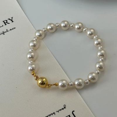 Shijia Damen Luxus Perlenarmband mit Magnetverschluss - Elegantes und Einzigartiges Design