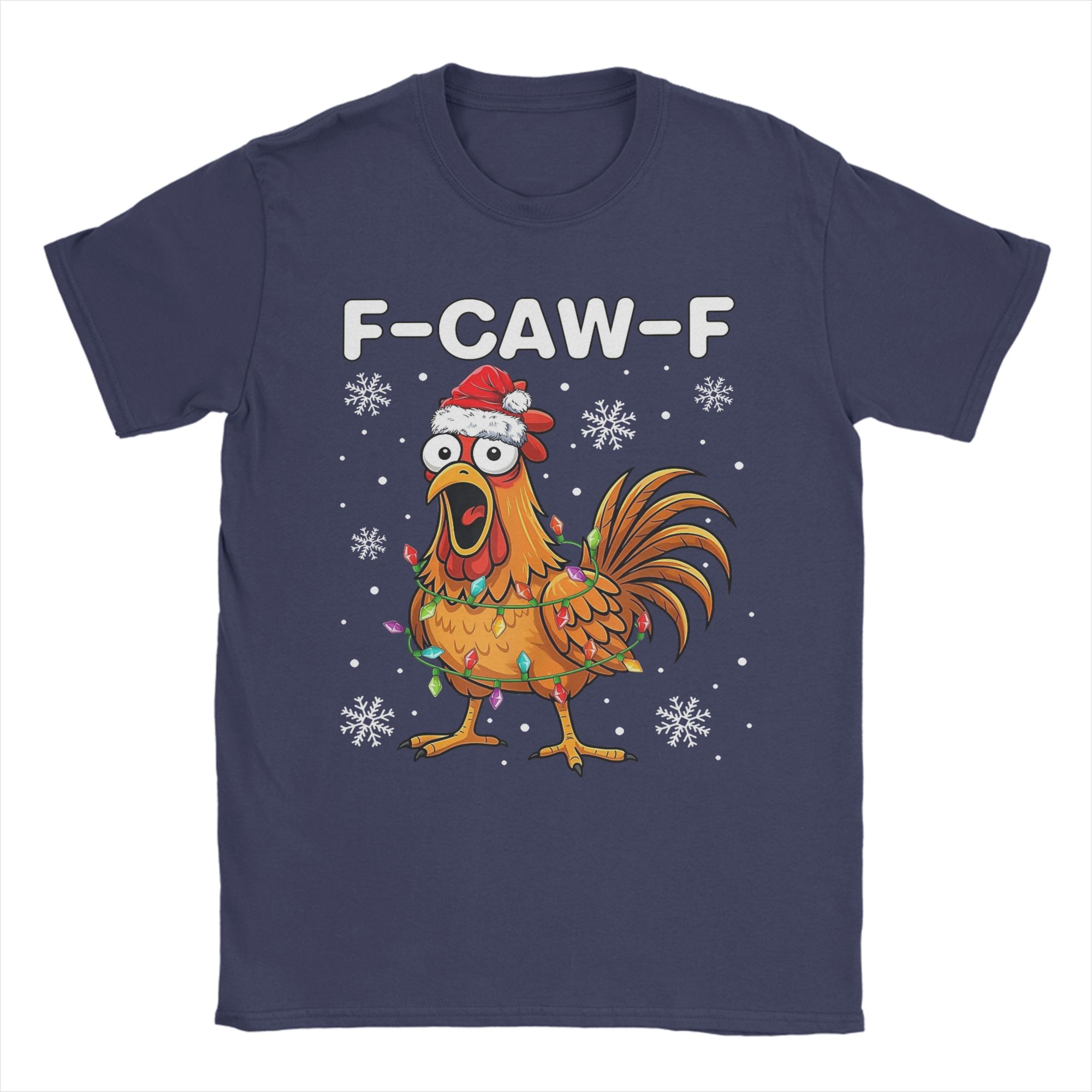 

Men s Christmas F-Caw-F Chicken T Shirt Cotton Tops Vintage Short Sleeve Round Neck Tee Shirt Adult T-Shirt XL