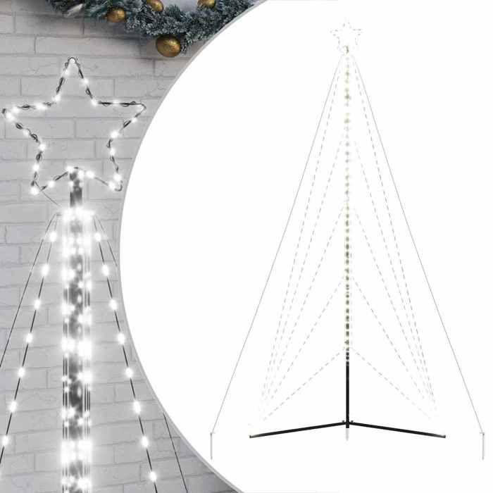 VidaXL Sapin de Noël à LED 615 LED blanc froid 404,5 cm, lumière de Noël, lumière de Noël LED, lumière de Noël extérieure, 4016421