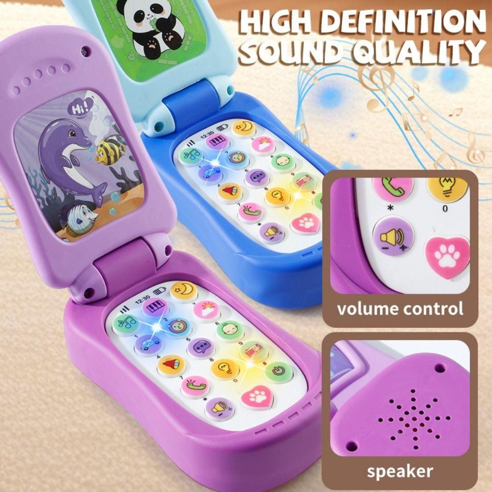 Flip Cover Simulation Flip Phone Voice Toy Music Phone Toy  Children's Day Gifts