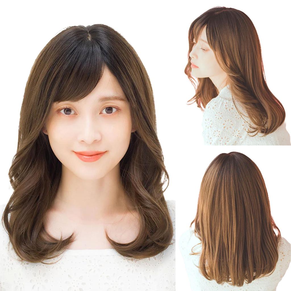 Medical Linea Storia Full Shell Natural Natural Easy To Heat No Shampooable Milky Mocha Brown Pudding Wig, Curl, Medium, Cute, Curl, Whorl, I-Shaped