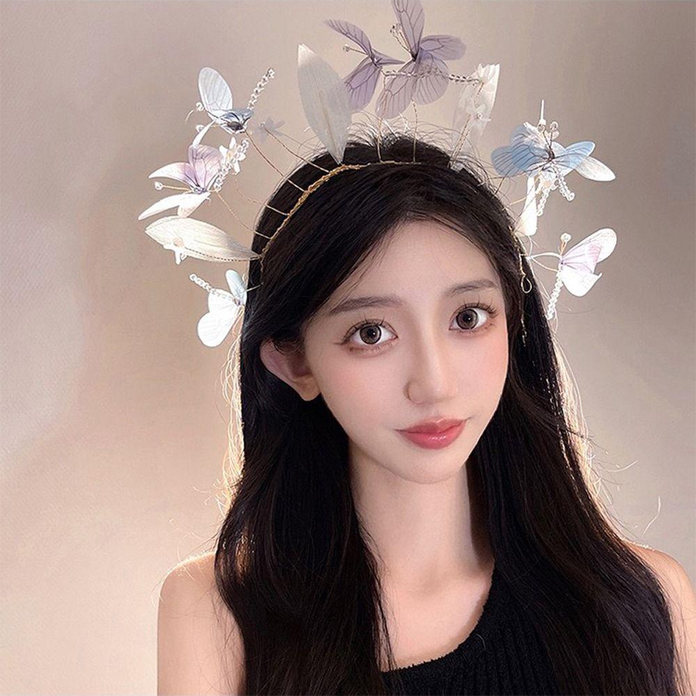 Hairbands Photography Decoration Transparent Dragonfly Headband Korean Headdress Women Hair Hoop