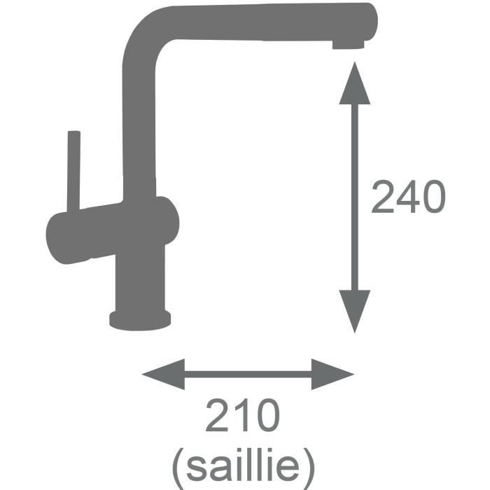 Spültischarmatur - Verchromt - Ausziehbare Brause - EDOUARD ROUSSEAU - CARRÉ